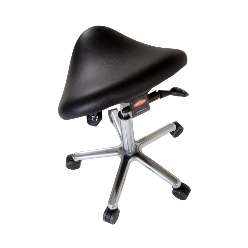 Bovenaanzicht Ergonomische zadelkruk zwart