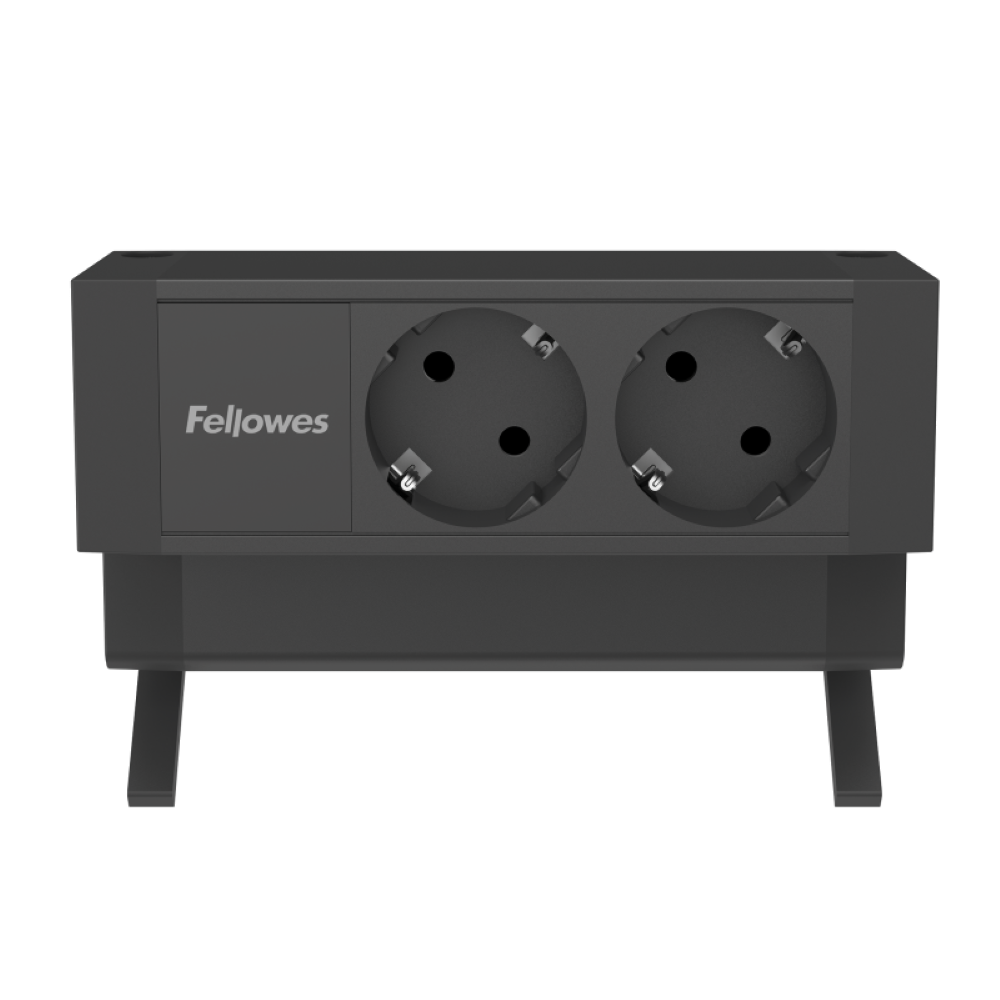 Filex Power Desk Up 2 0 2x 230 V Zwart vooraanzicht