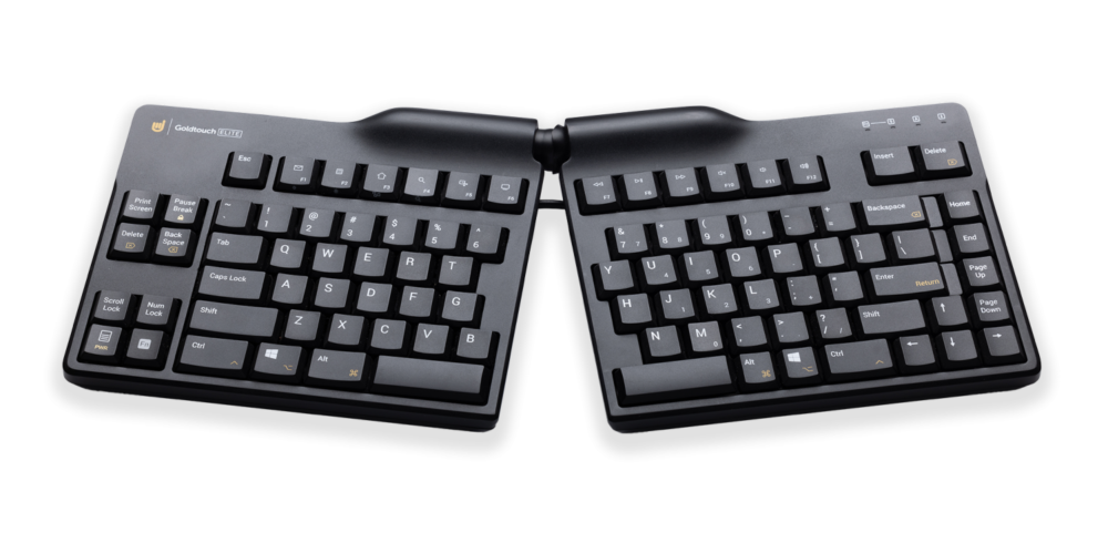 Goldtouch Adjustable V2 – Gesplitst Toetsenbord Zwart QWERTY (US) bovenaanzicht