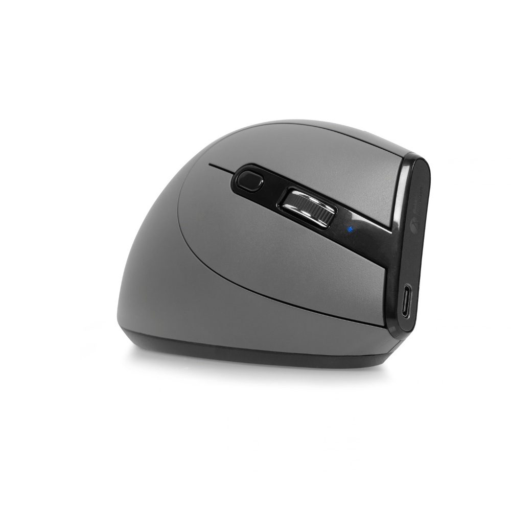 Grip Pro verticale muis rechtshandig draadloos van de zijkant met zichtbaar scrollwiel