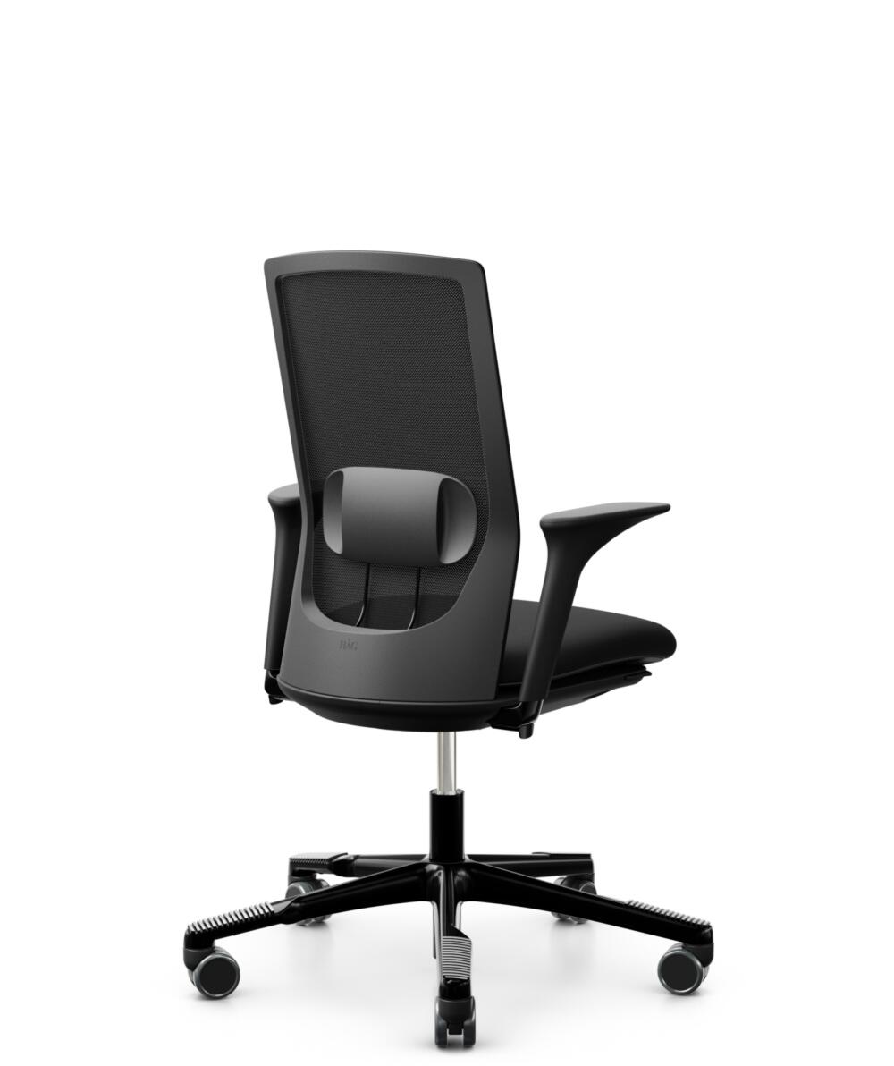 Achterkant met lumbaalsteun van de HAG Futu Mesh 1100 S Ergonomische bureaustoel Zwart