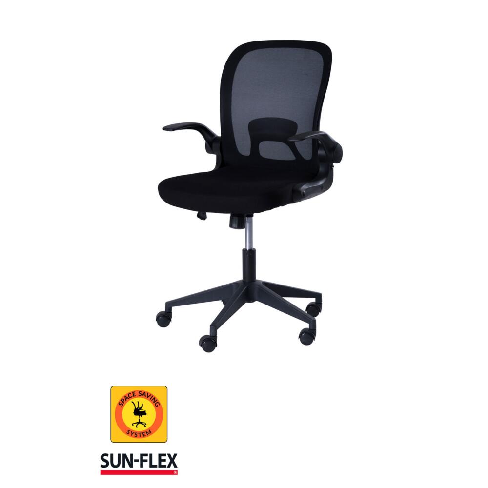 Krzesło chowane Sun-Flex, jednolita czerń