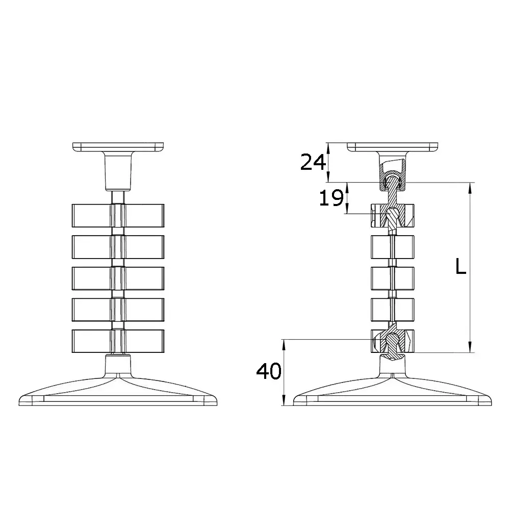 Kabelslang Kuba Slim Line magnetisch  afmetingen