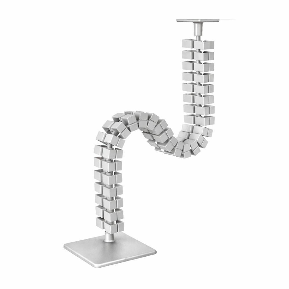 Kabelslang Kuba Slim Line magnetisch kleur zilver voor onder het bureau