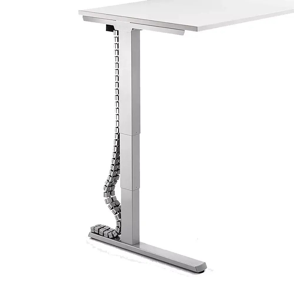 Kabelslang Kuba Slim Line magnetisch kleur zilver  onder het bureau