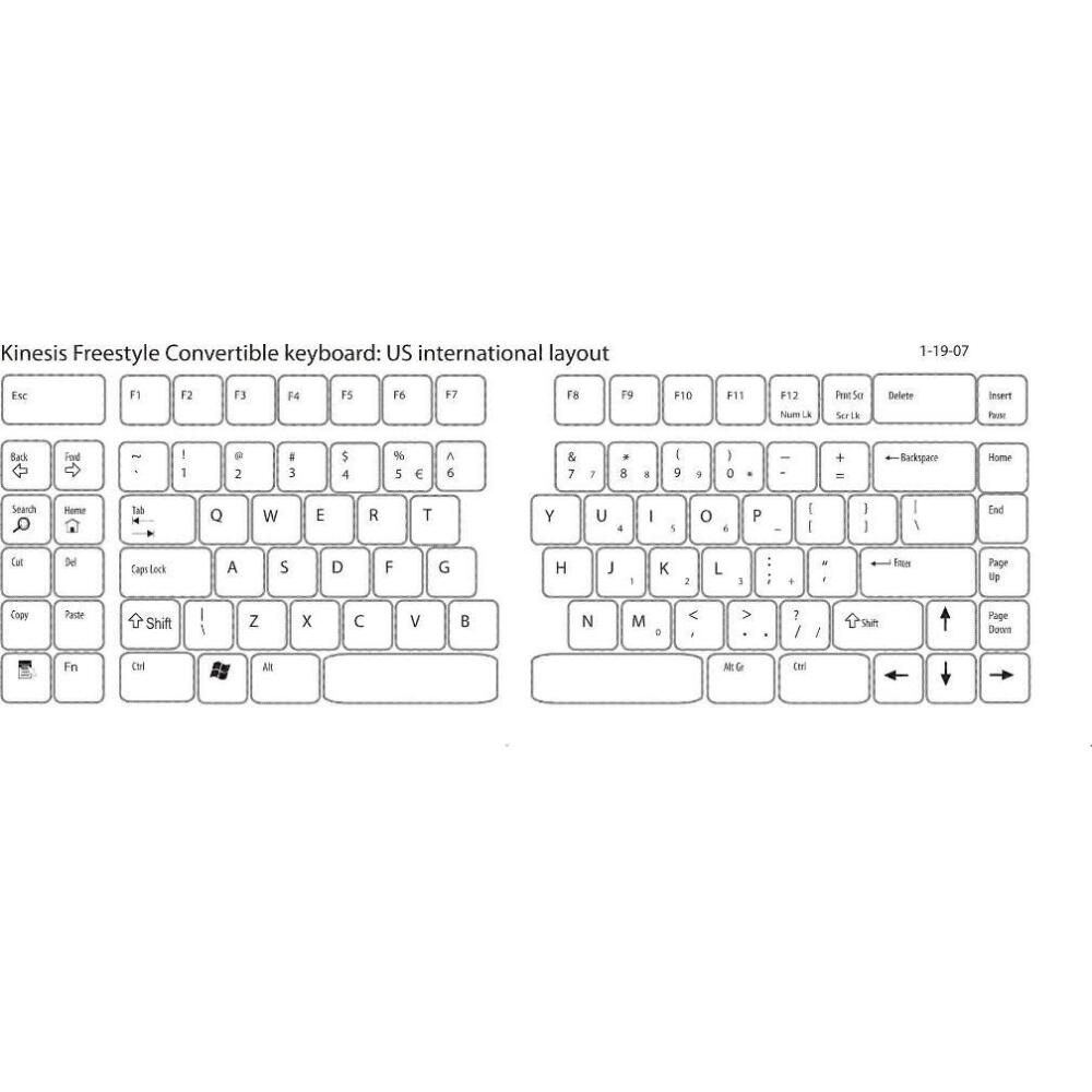 FreeStyle2 teclado ergonómico US