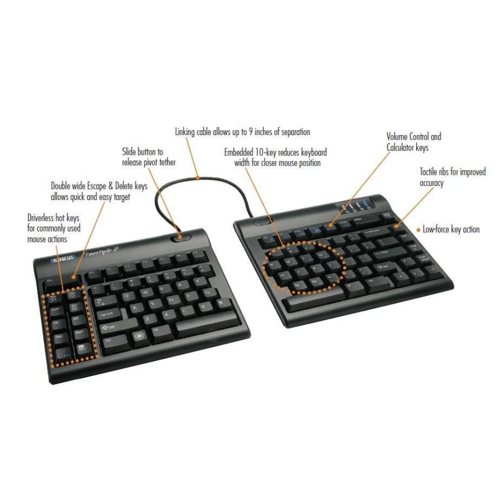 Kinesis Freestyle 2 VIP3 ergonomische Tastatur US