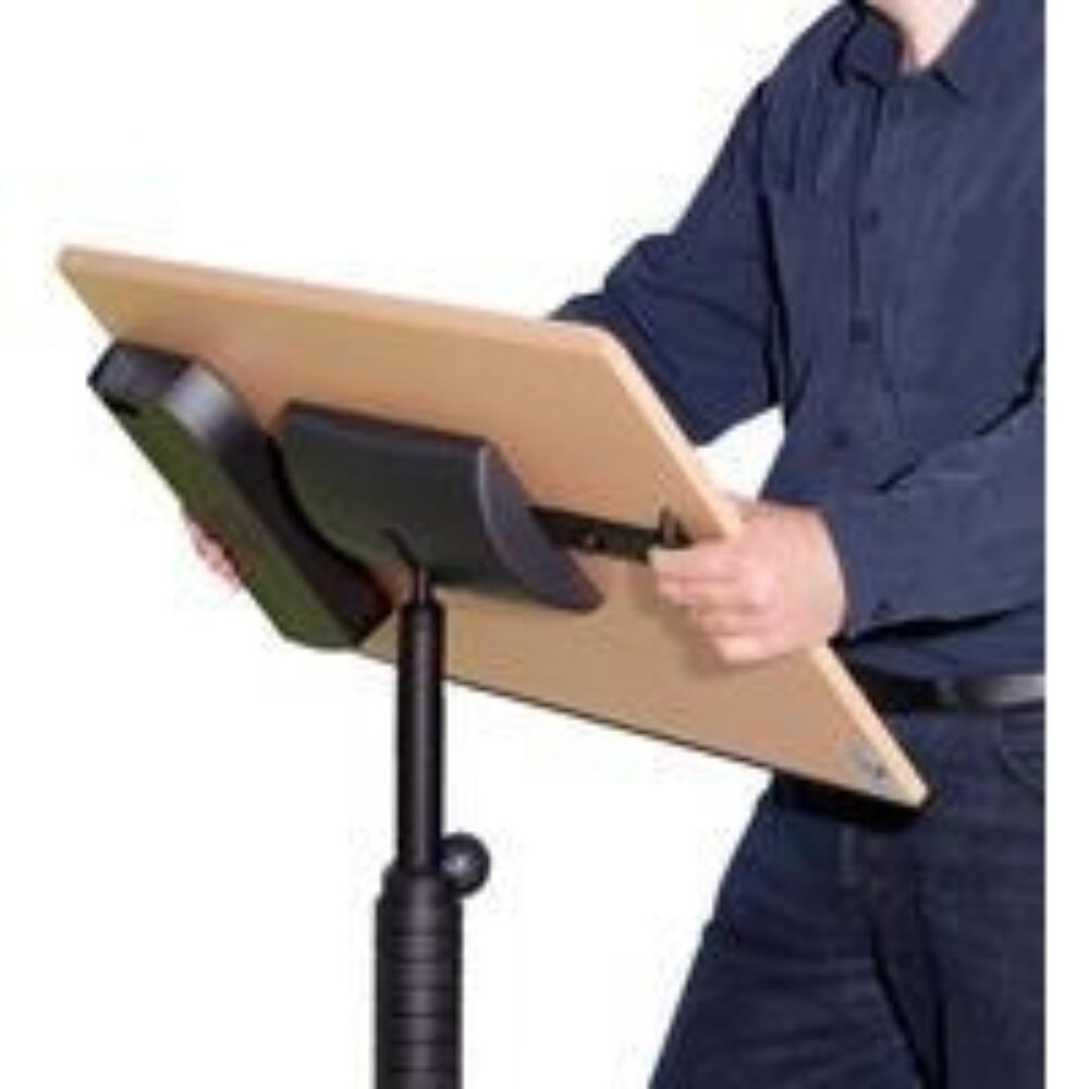 Table pour ordinateur portable | Déplacez-le grand | Noir | Incl. Plateau en hêtre : 70 x 47 cm