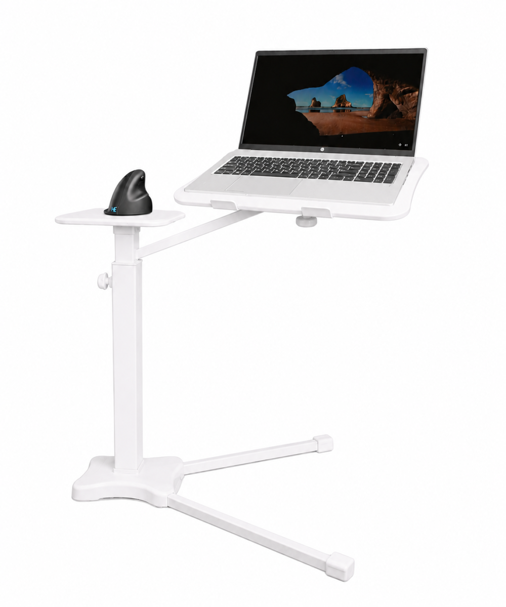 Lounge2 Work laptoptafel verstelbaar wit  met laptop en muis
