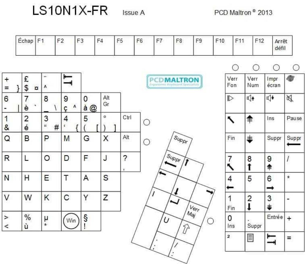 Maltron Einhandtastatur für Linkshänder – AZERTY (FR)