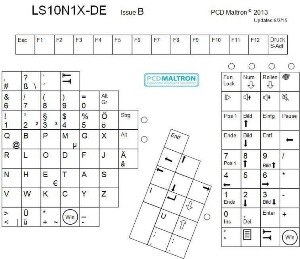 Maltron left-handed one-handed keyboard – QWERTZ (DE)