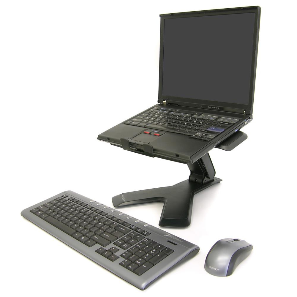 Neo Flex Notebook laptopstandaard verstelbaar zwart  met laptop toetsenbord en muis