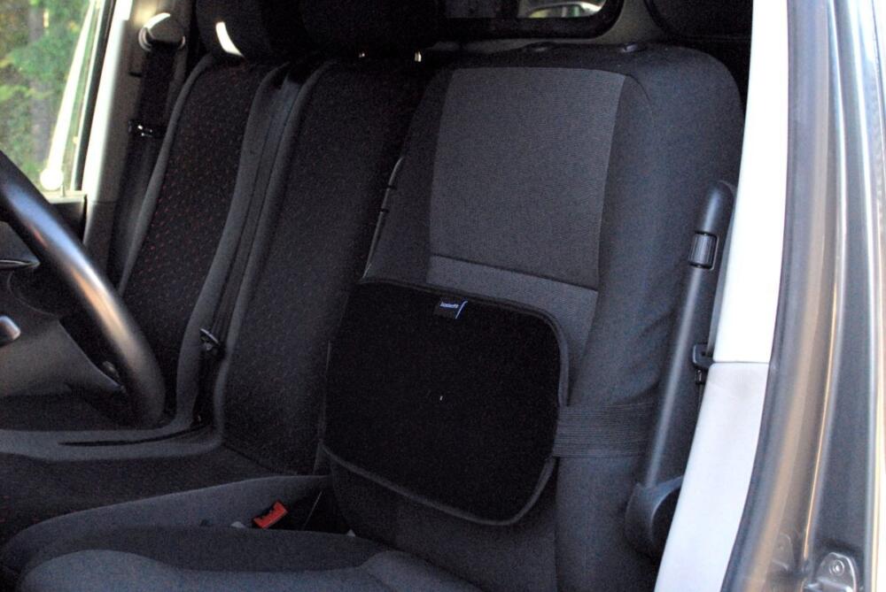 LumbarFit Opblaasbaar Lumbaalkussen gebruik in auto