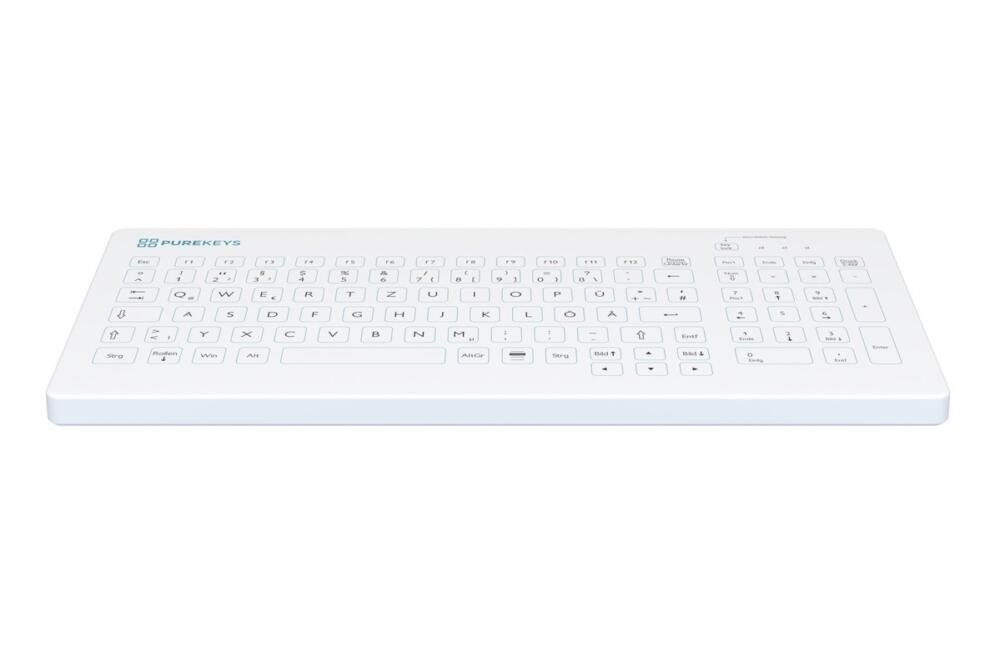 Purekeys medisch toetsenbord Compact Fixed Angle DE wit duitse layout