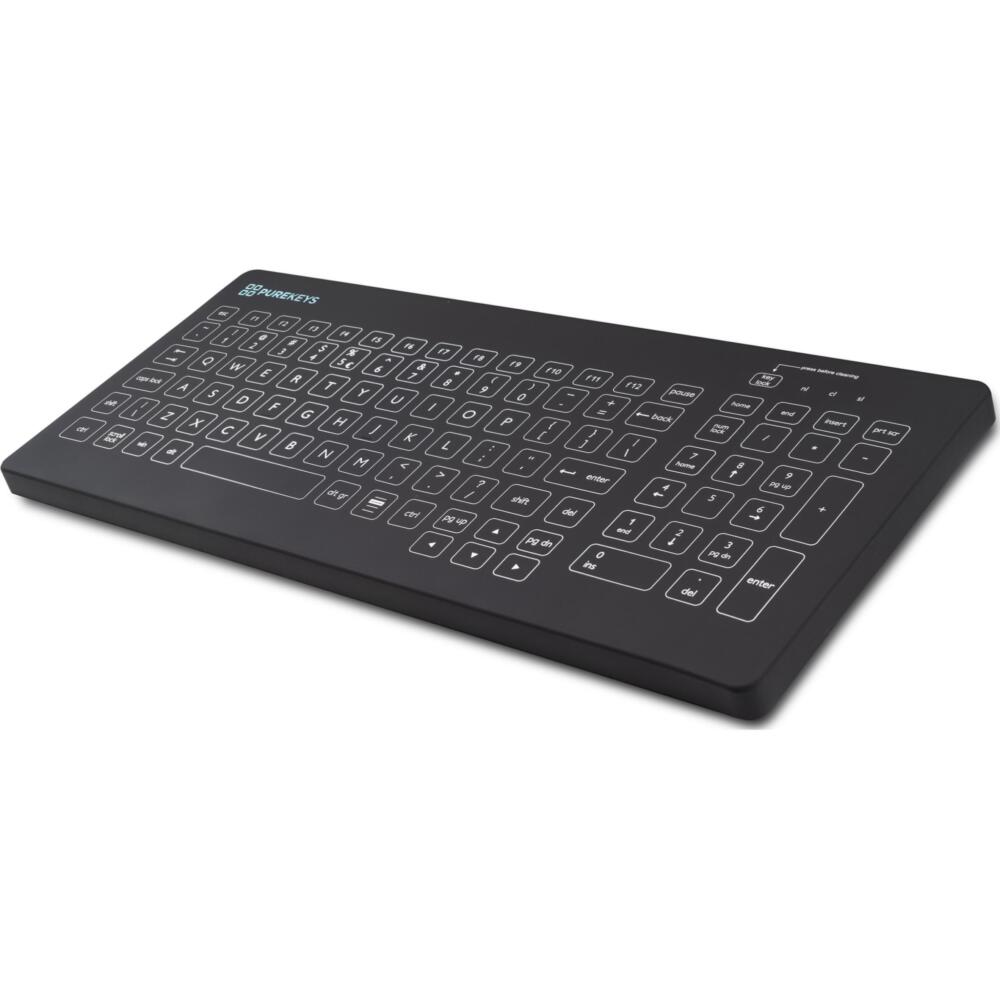 Purekeys Medical Keyboard Compact Fixed Angle Black US