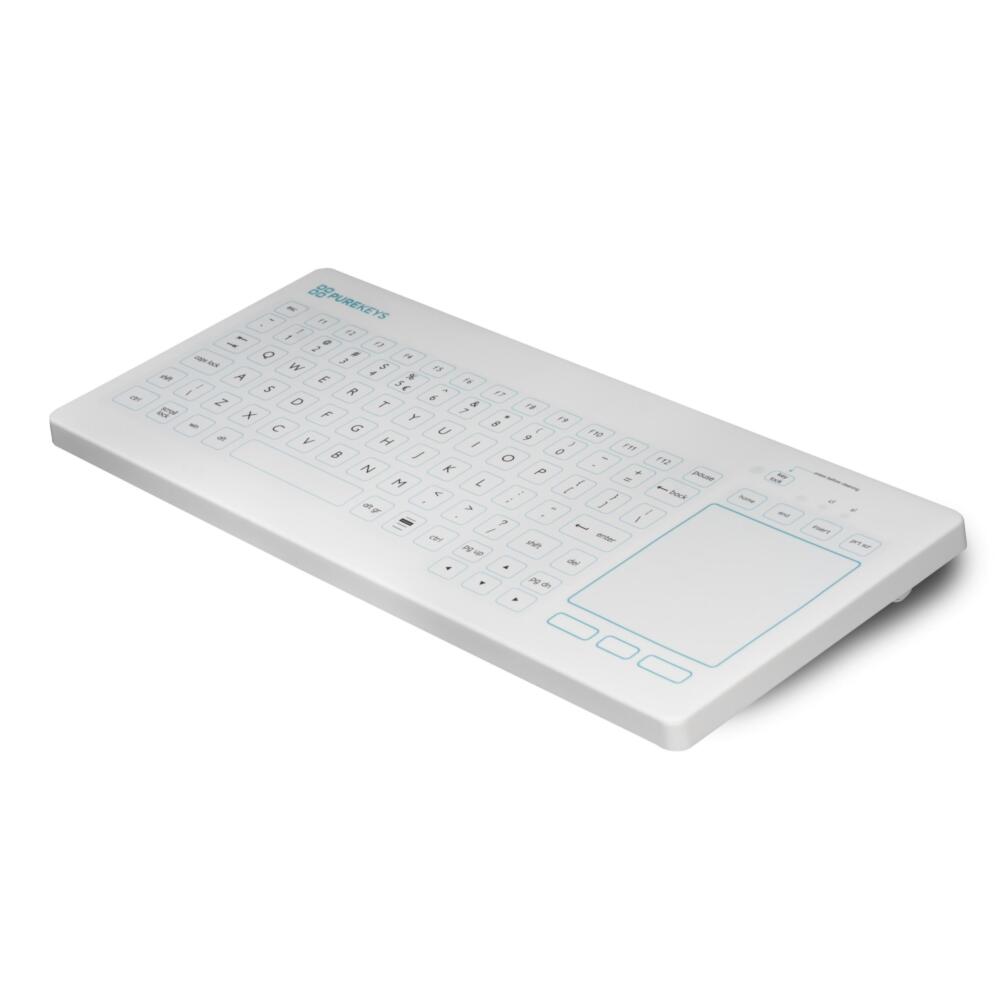 Purekeys medisch toetsenbord met touchpad US wit