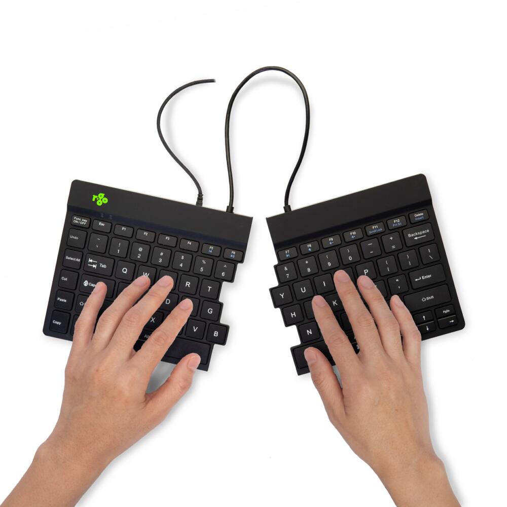 R Go Split Break QWERTY US Zwart Bedraad pauze indicator groen