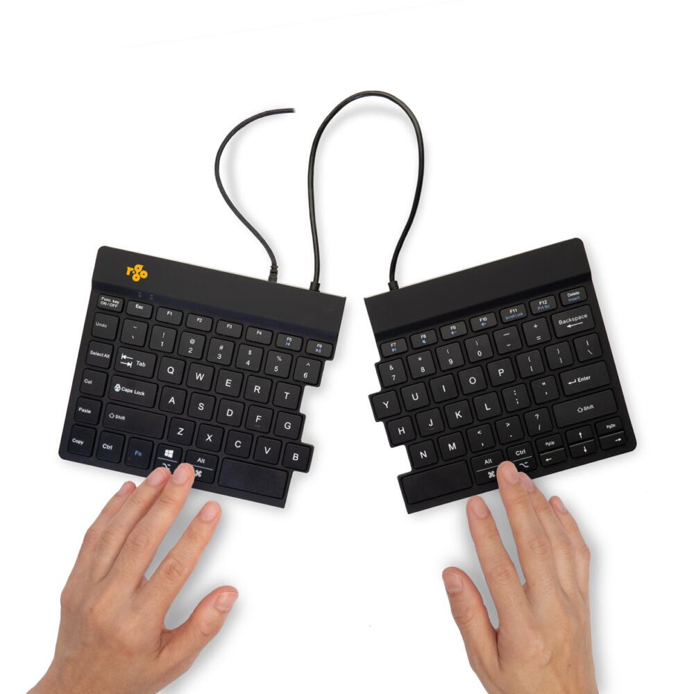 R Go Split Break QWERTY US Zwart Bedraad pauze indicator oranje