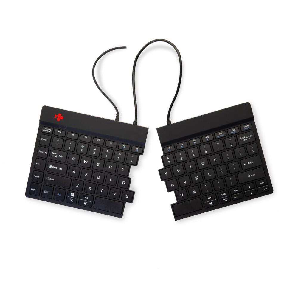 R Go Split Break QWERTY US Zwart Bedraad pauze indicator rood