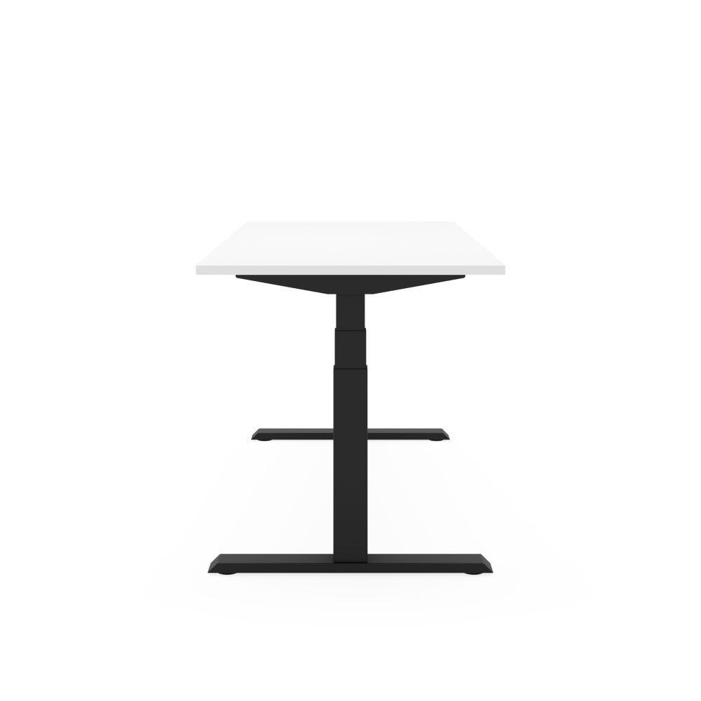 STEELFORCE PRO 670 SLS bureau onderstel zwart met wit blad zijaanzicht