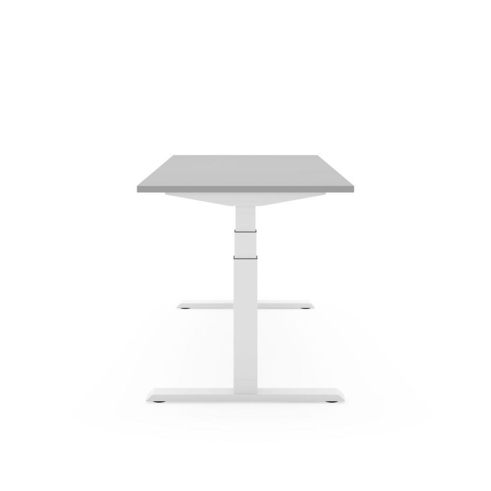 STEELFORCE PRO 670 SLS bureau onderstel wit met grijs blad zijaanzicht