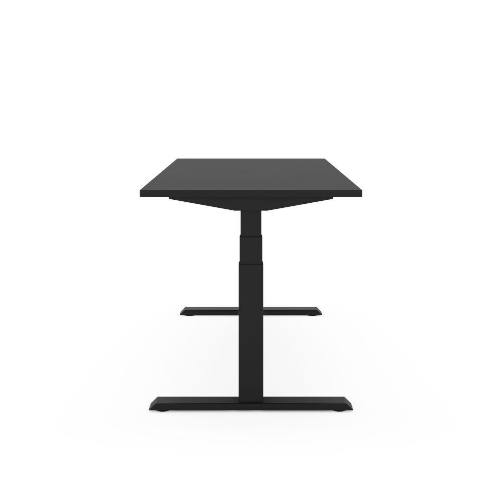 STEELFORCE PRO 670 SLS bureau onderstel zwart met zwart blad zijaanzicht