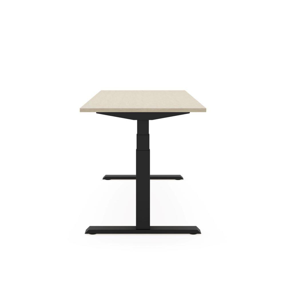 STEELFORCE PRO 670 SLS bureau onderstel zwart met eiken bureaublad zijaanzicht