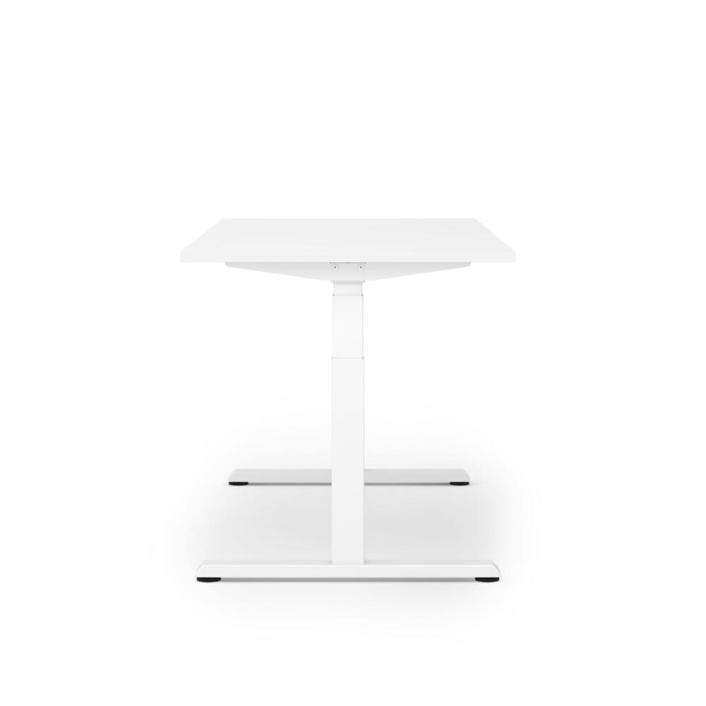 STEELFORCE 1050 Elektrisch Bureau Onderstel Wit zijaanzicht met wit blad