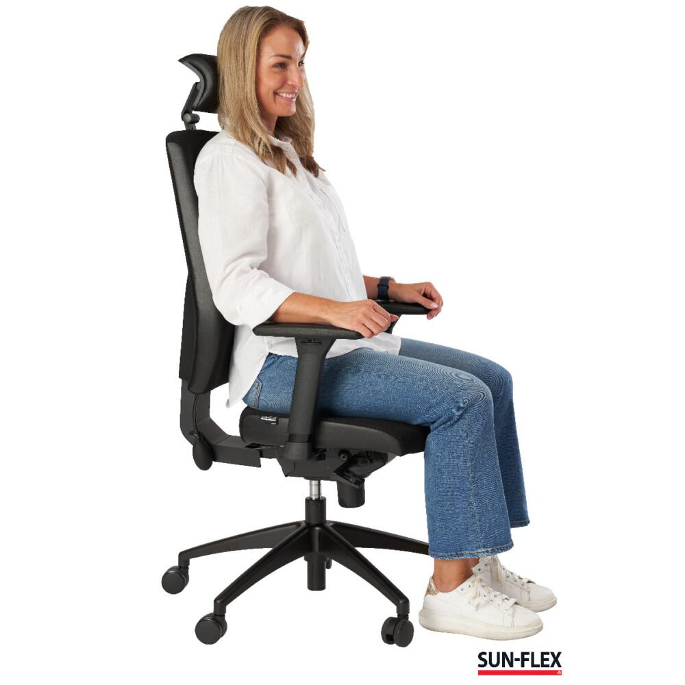 SUN-FLEX®HB ergonomiczne krzesło biurowe czarne