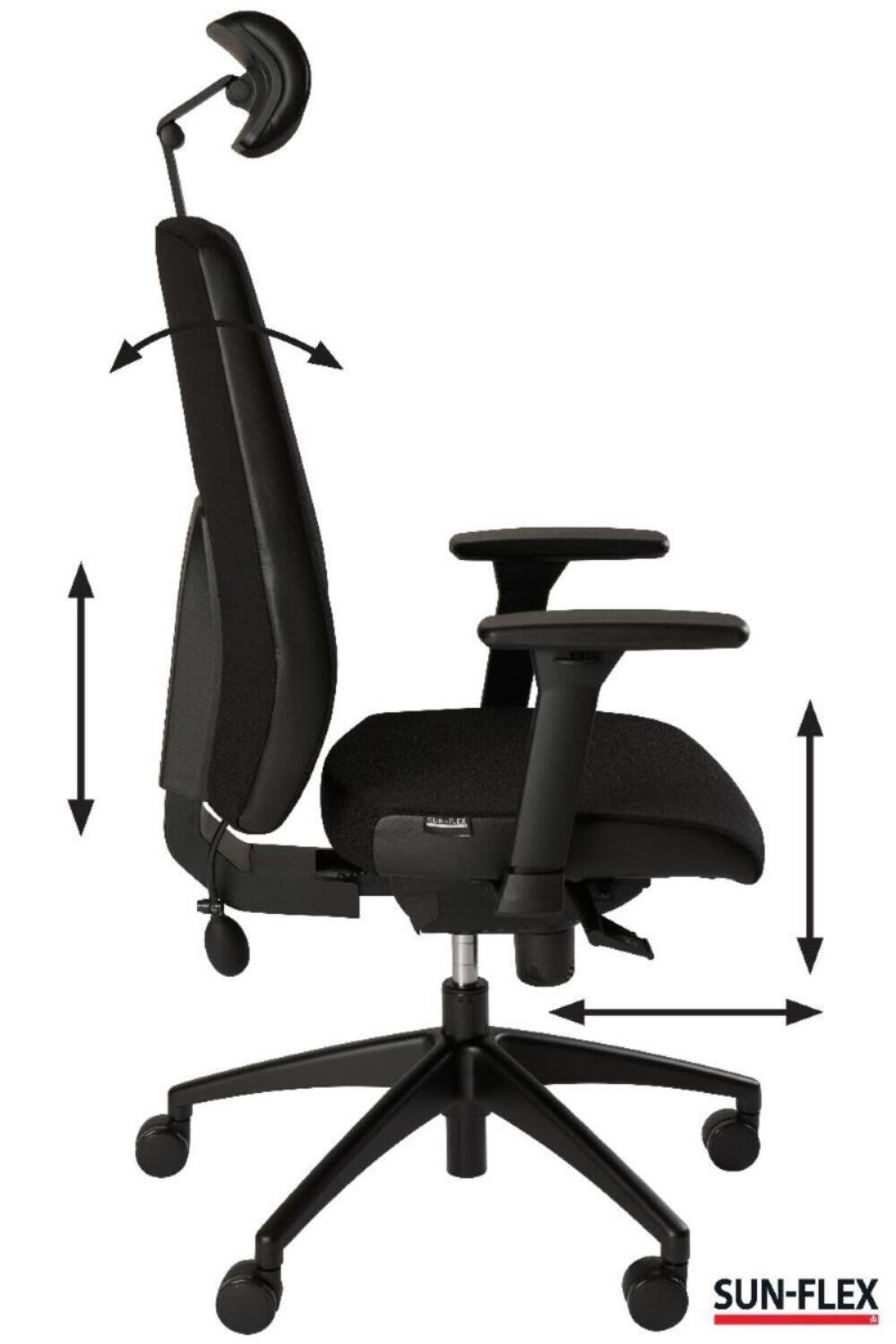 SUN-FLEX®HB ergonomische bureaustoel zwart