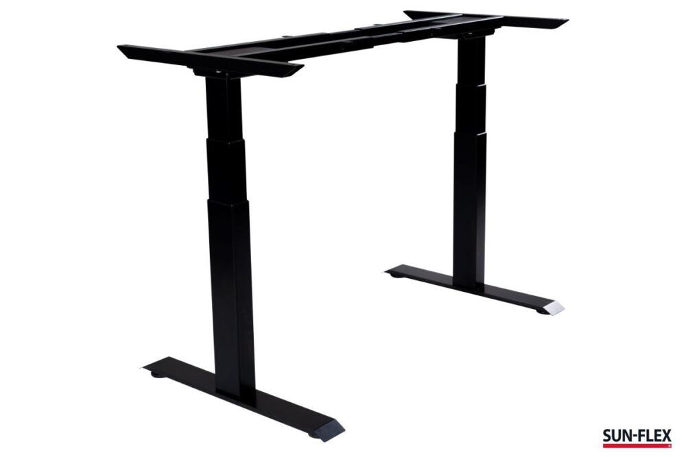 SUN-FLEX®EASYDESK ADAPT VI escritorio sit-stand marco negro tablero de abedul 120x80 cm