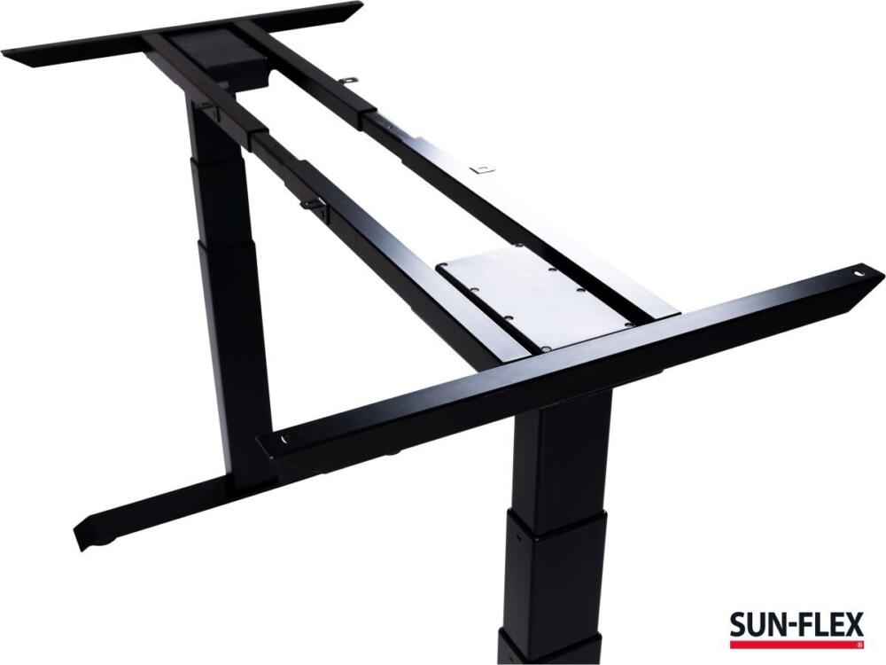 SUN-FLEX®EASYDESK ADAPT VI escritorio sit-stand marco negro tablero de abedul 120x80 cm