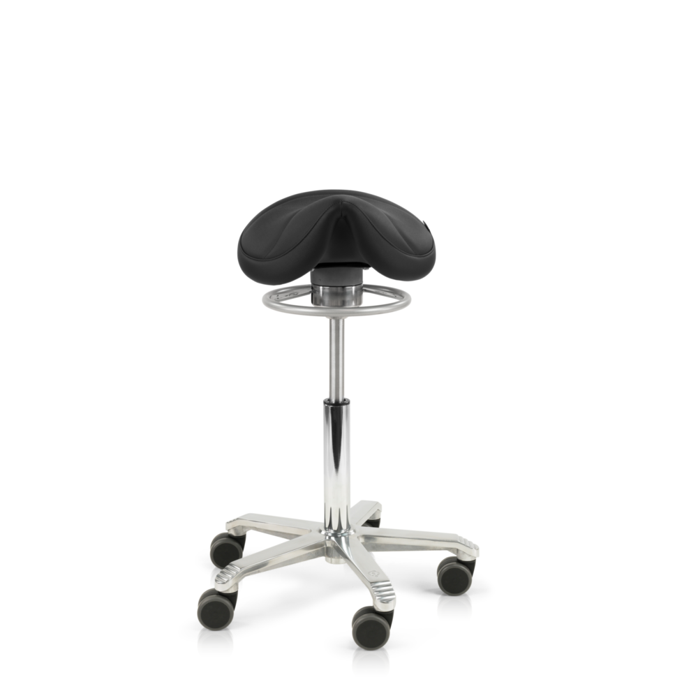 Score Amazone Balance Vooraanzicht Ergonomische Zadelkruk Stamskin Zwart
