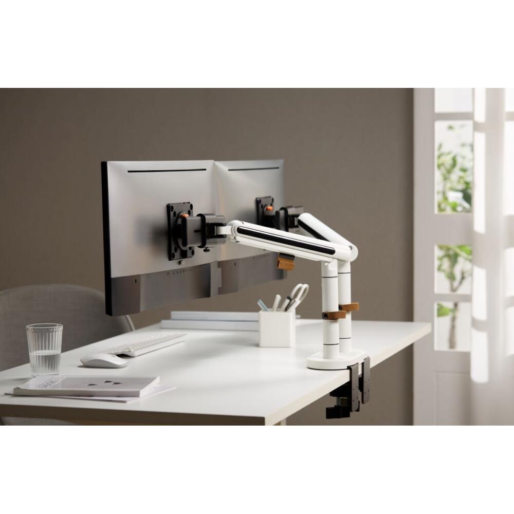 SmartView Dubbel Monitorarm wit