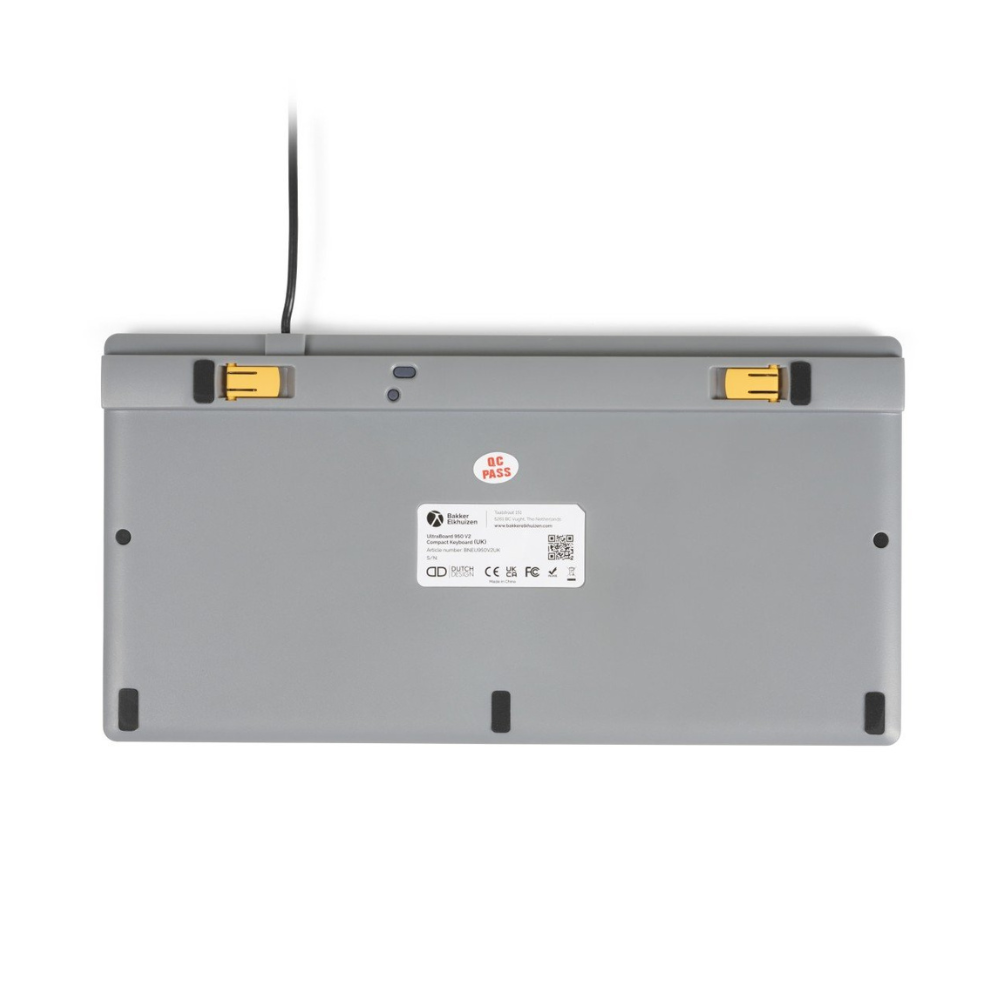 Ultaboard 950 bedraad mini toetsenbord US zilver achterkant