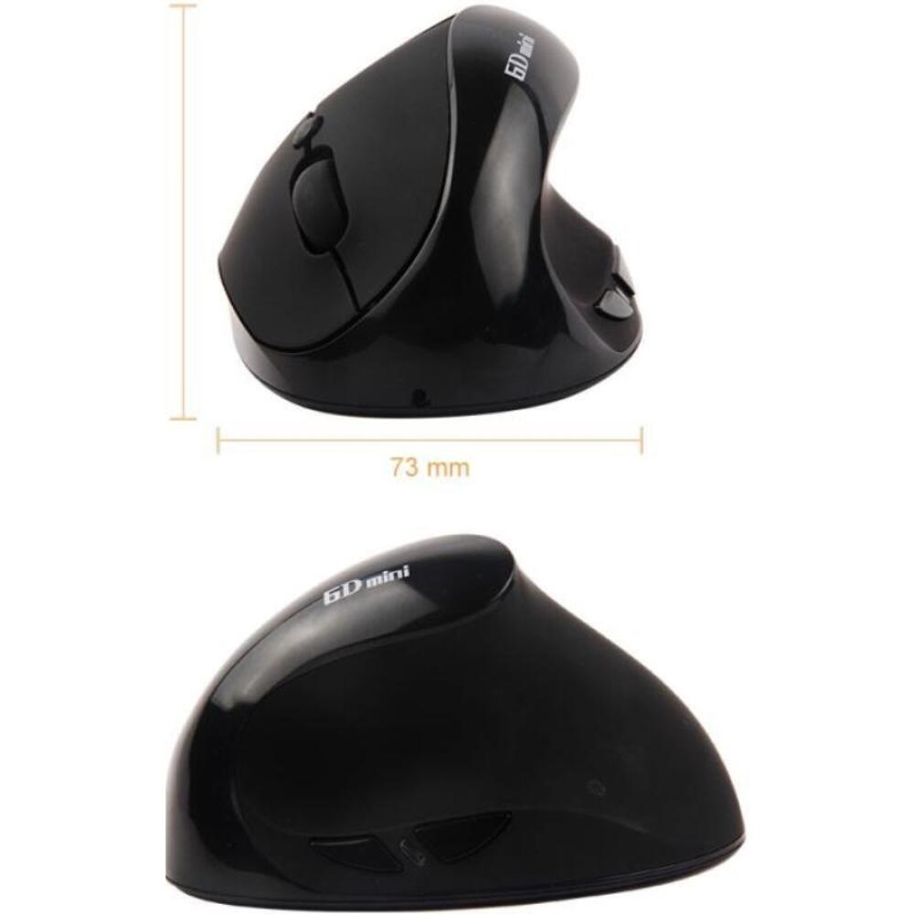 6D Mini vertikale Maus rechtshändig kabellos schwarz