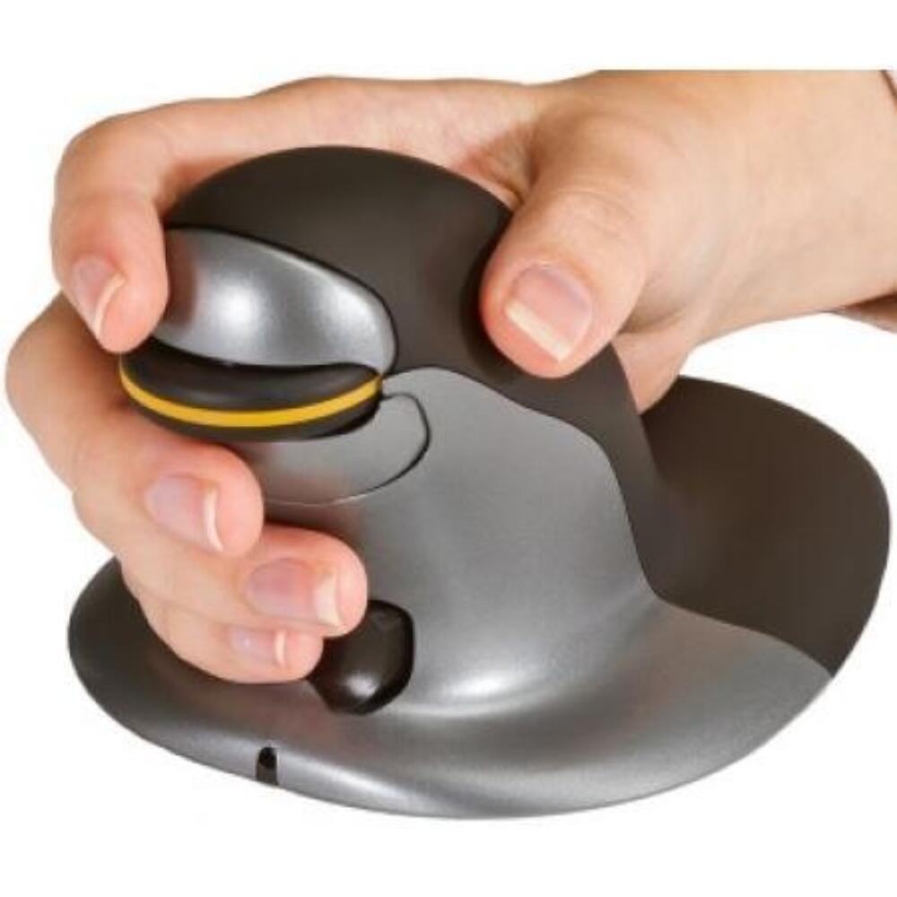 Vertical mouse | Posturite | Penguin mouse | Medium | Black | Silver | Wired | Right- and left-handed