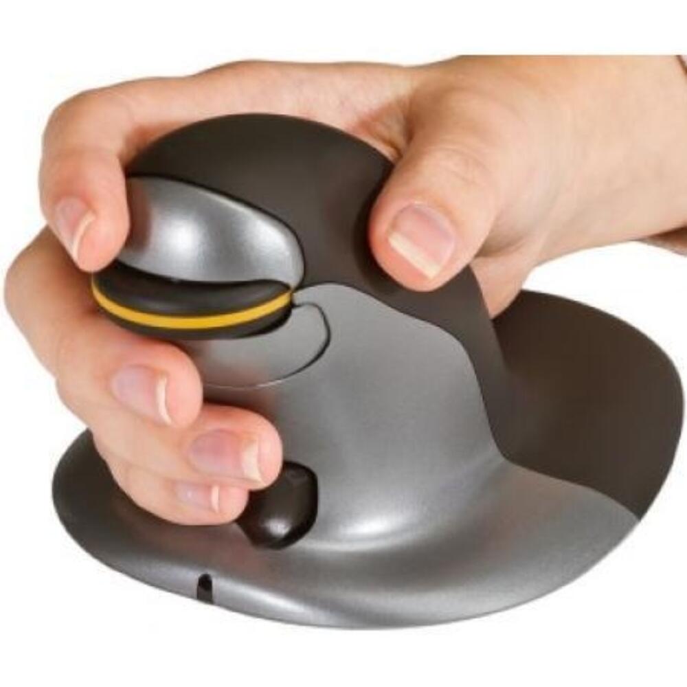 Vertical mouse | Posturite | Penguin mouse | Small | Black | Silver | Wired | Right- and left-handed