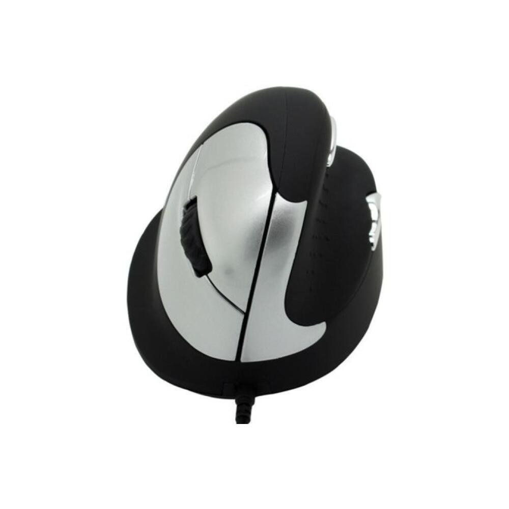 Vertical mouse | R-Go | HE Break | Large | Black | Silver | Wired | Right-handed