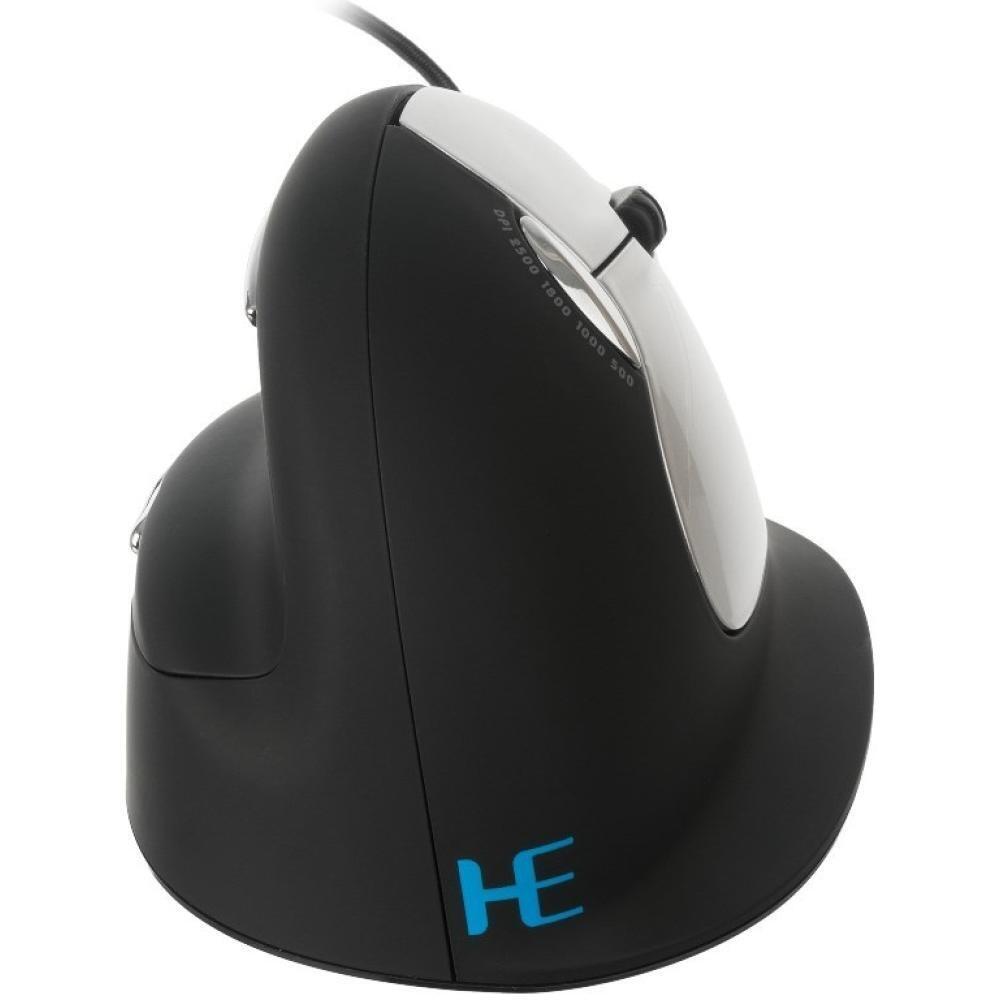 Vertical mouse | R-Go | HE Break | Black | Silver | Wired | Right-handed
