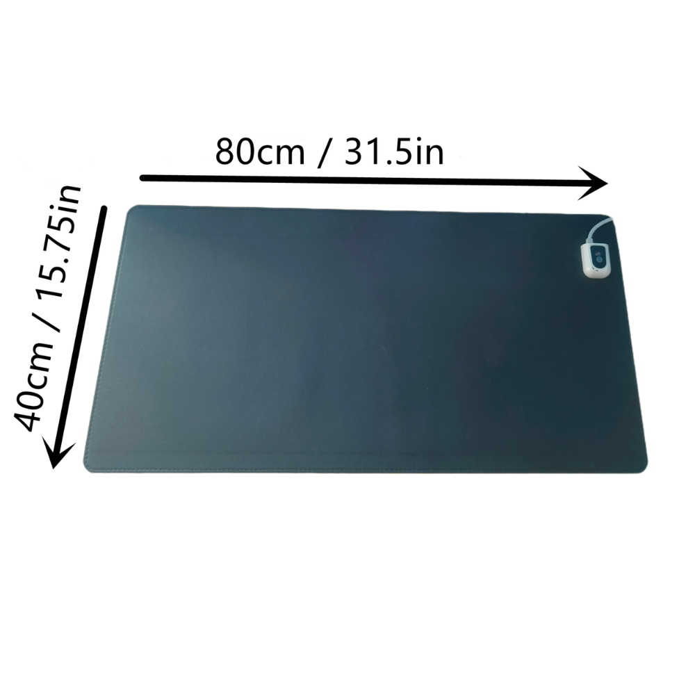 Afmetingen Verwarmde bureau-onderlegger 40 × 80 cm – Zwart