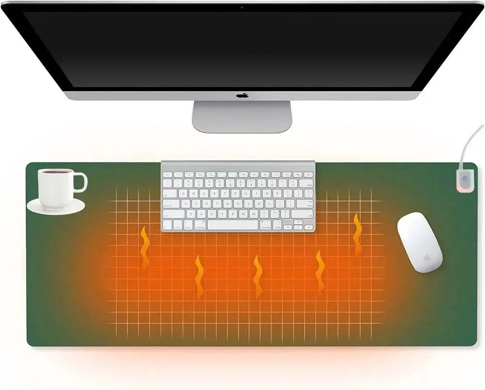 Verwarmde infrarood bureau-onderlegger 40 × 80 cm – Zwart