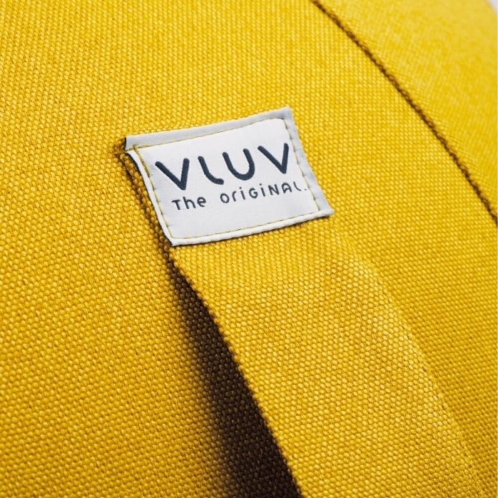Vluv BOL LEIV Zitbal Mustard stof en logo