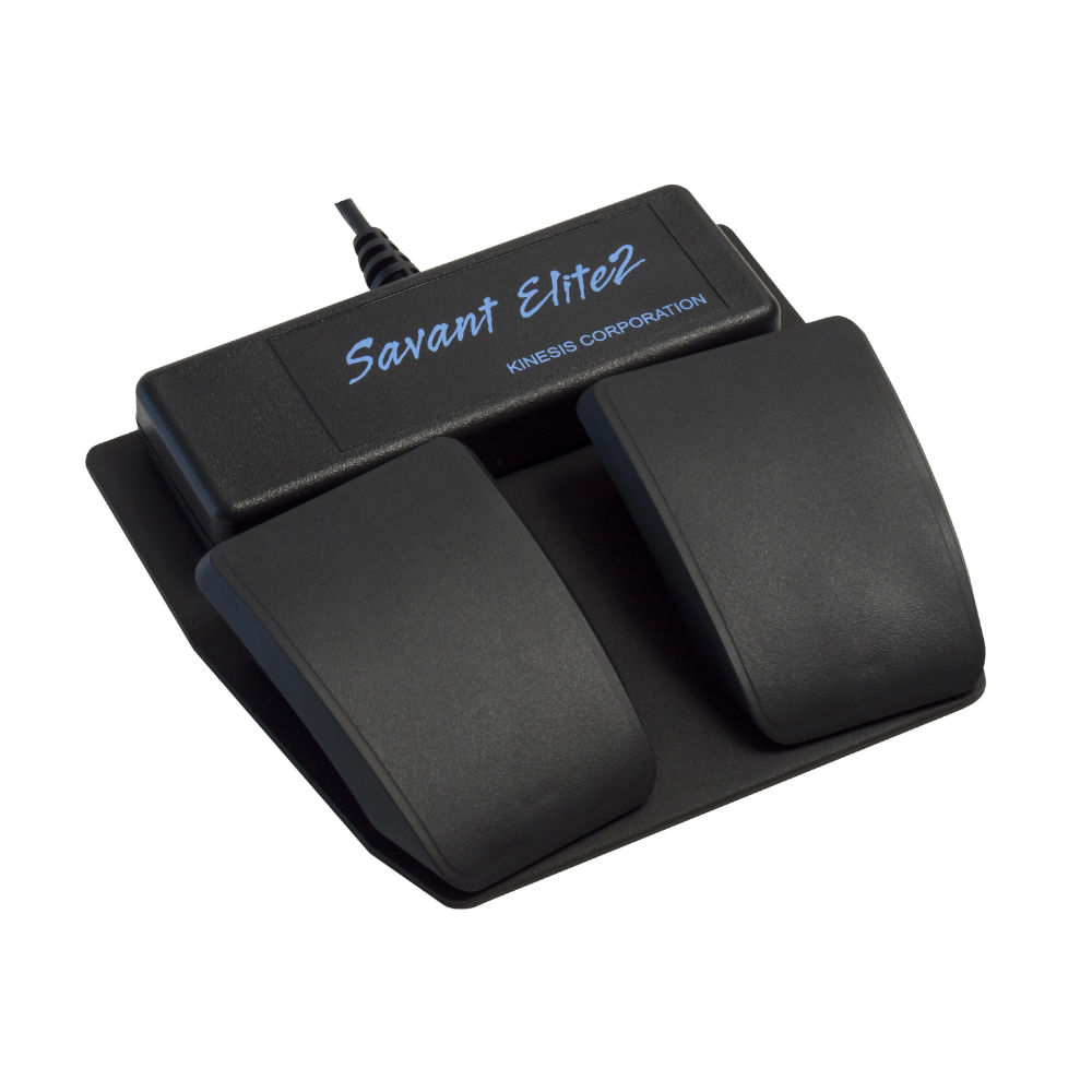 Voetpedaal muis dual bedraad zwart bovenaanzicht