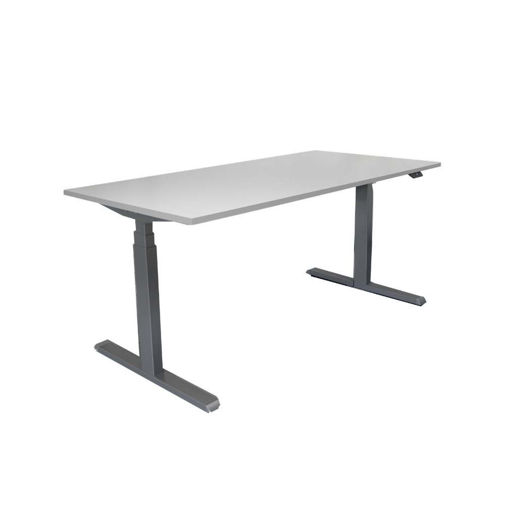 Wit tafelblad met grijs onderstel