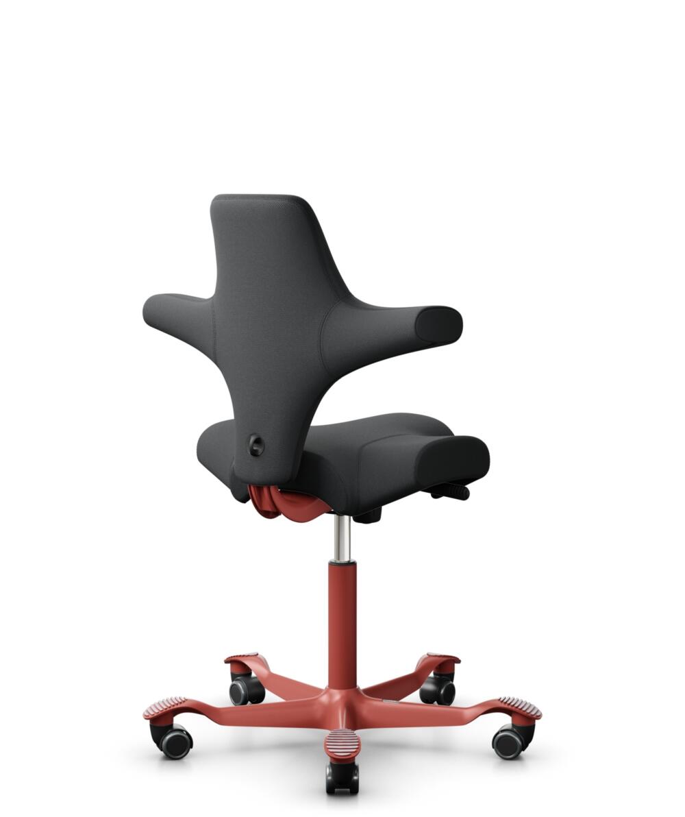 HÅG Capisco 8106 - Select (Gabriel) - Wol / Polyamide - SC60051 - Charcoal - Framekleur - Blush Rose - Gasveer - 265 mm (Zithoogte 53-79cm) - Vloercontact - Harde wielen t.b.v. zachte vloeren - Voetenring - Nee, geen voetenring - Voetster - Nee, voetst... - 3