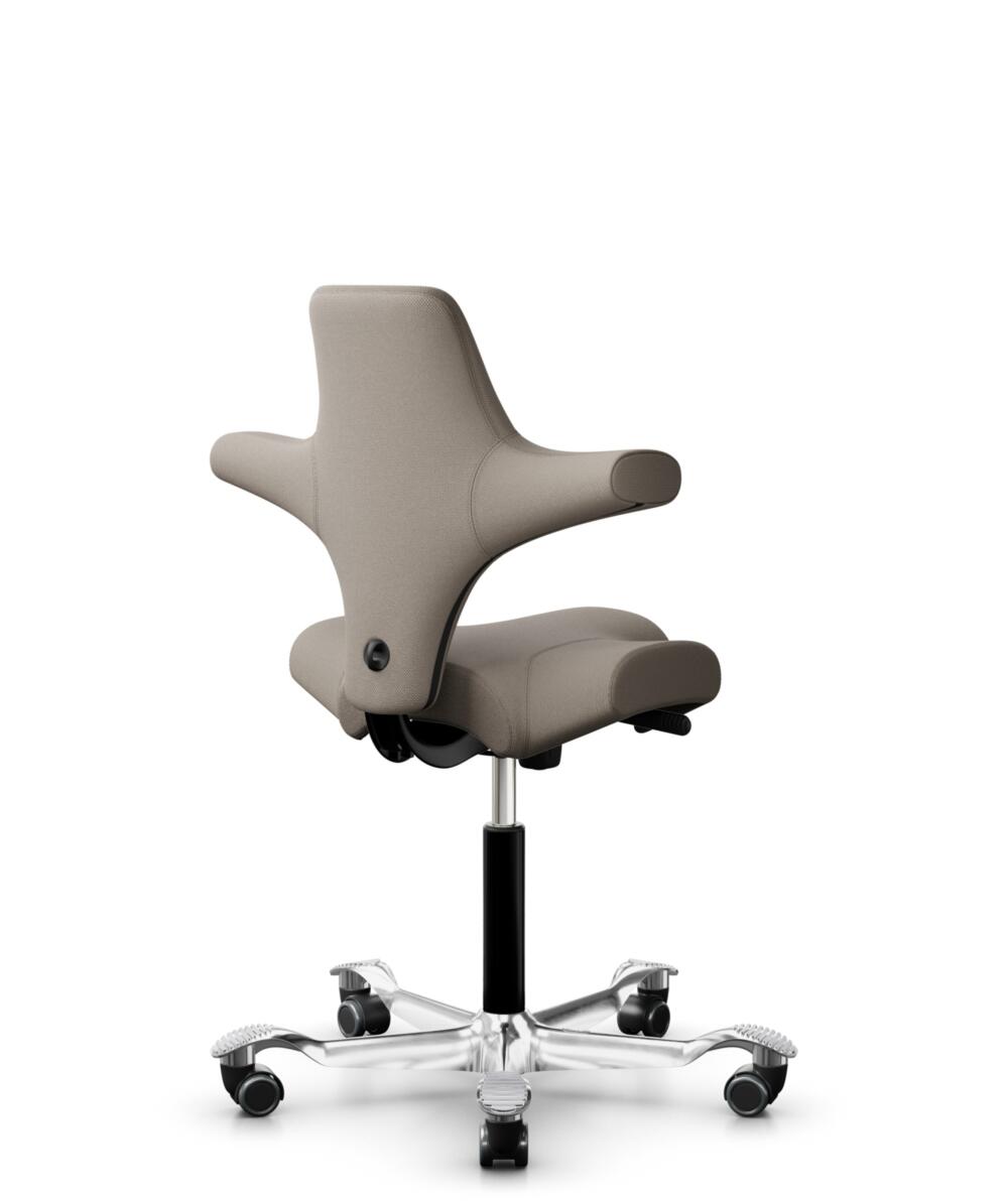 HÅG Capisco 8106 - Select (Gabriel) - Wol / Polyamide - SC60129 - Beige - Framekleur - Zwart - Gasveer - 265 mm (Zithoogte 53-79cm) - Vloercontact - Zachte wielen t.b.v. harde vloeren - Voetenring - Nee, geen voetenring - Voetster - Ja, voetster in gep... - 3