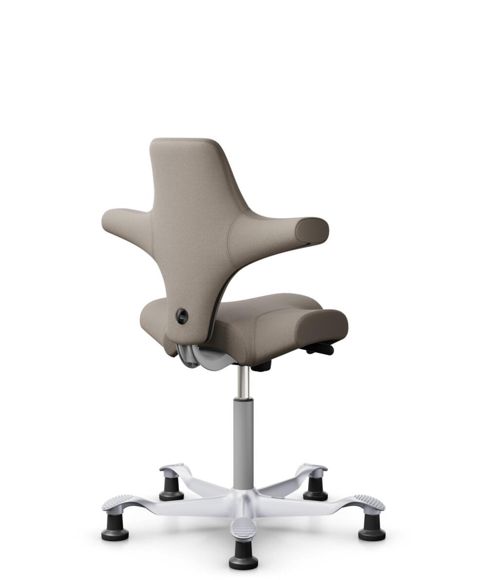 HÅG Capisco 8106 - Select (Gabriel) - Wol / Polyamide - SC60129 - Beige - Framekleur - Zilver - Gasveer - 200 mm (Zithoogte 46-64cm) - Vloercontact - Glijdoppen - Voetenring - Nee, geen voetenring - Voetster - Nee, voetster in framekleur - 3