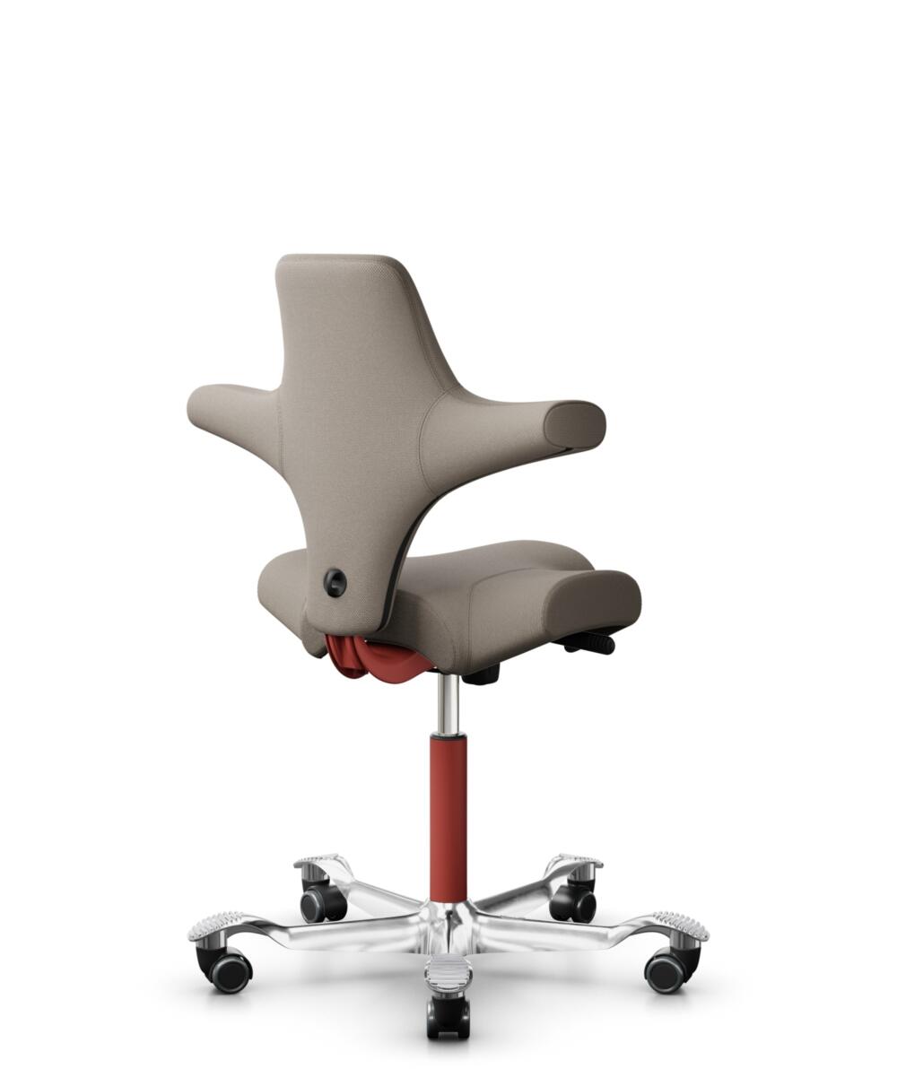 HÅG Capisco 8106 - Select (Gabriel) - Wol / Polyamide - SC60129 - Beige - Framekleur - Blush Rose - Gasveer - 265 mm (Zithoogte 53-79cm) - Vloercontact - Zachte wielen t.b.v. harde vloeren - Voetenring - Nee, geen voetenring - Voetster - Ja, voetster i... - 3
