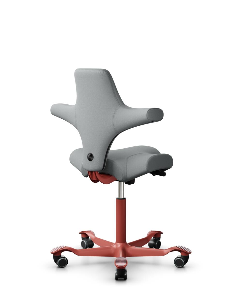 HÅG Capisco 8106 - Select (Gabriel) - Wol / Polyamide - SC60131 - Light ash grey - Framekleur - Blush Rose - Gasveer - 265 mm (Zithoogte 53-79cm) - Vloercontact - Zachte wielen t.b.v. harde vloeren - Voetenring - Nee, geen voetenring - Voetster - Nee, ... - 3